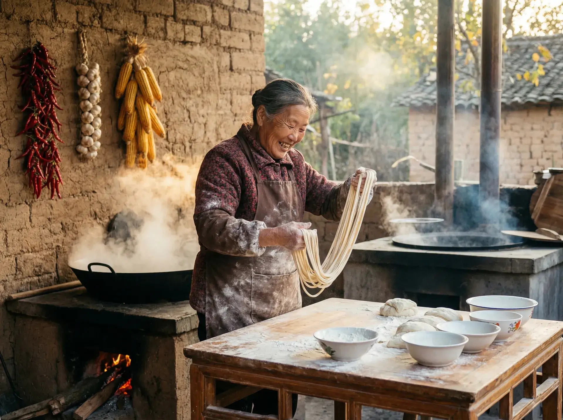 农家大嫂手擀面 - 300mium 乡村美食